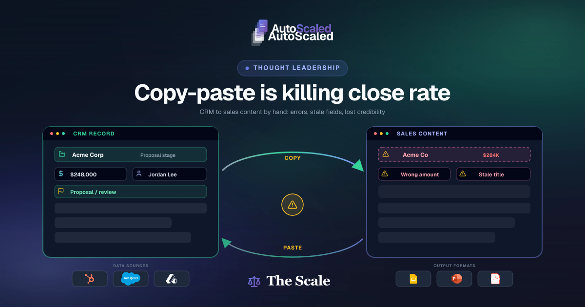 Copy-Pasting CRM Data Into Sales Content Is Killing Your Close Rate